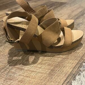 Franco Sarto Brown Wedge Sandals
